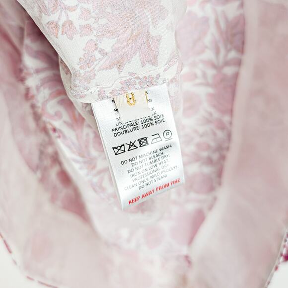 The Vimpres Wife Bow-Tie Floral Silk Mini Dress Red Pink 8UK 4US - Picture 6 of 12